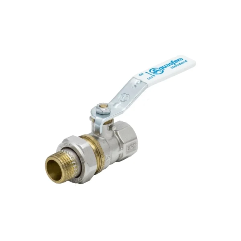 Шаровой кран Aquasfera латунь, никель, американка, полнопроходной, рычажный, Standard Ду20 Ру30 м 1106-02 107-5158