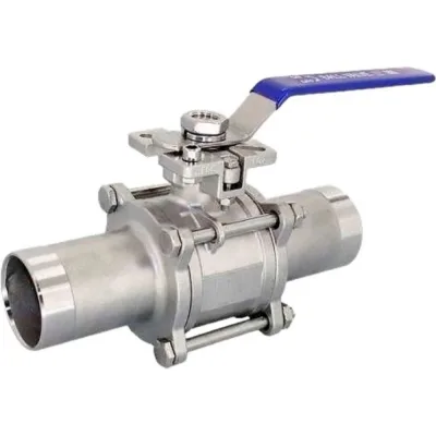Кран шаровой 316-316-PTFE-W-ISO-H Ду20 Ру63 полнопроходной, 3-составной, под приварку, с рукояткой DN.ru D160-53638