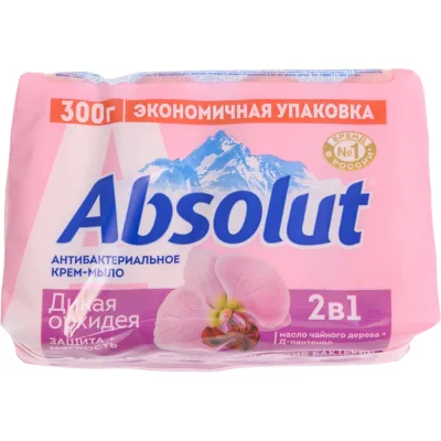 Твердое мыло Absolut 2 в 1 дикая орхидея, 4х75 г 6266