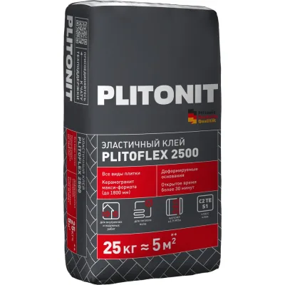 ΠΠ»Π΅ΠΉ ΡΠ»Π°ΡΡΠΈΡΠ½ΡΠΉ PLITONIT PLITOFLEX 2500 Π΄Π»Ρ ΠΊΡΡΠΏΠ½ΠΎΡΠΎΡΠΌΠ°ΡΠ½ΠΎΠΉ ΠΏΠ»ΠΈΡΠΊΠΈ ΠΈ ΠΎΠ±Π»ΠΈΡΠΎΠ²ΠΊΠΈ 25ΠΊΠ³ Π±Π΅Π»ΡΠΉ Π010713