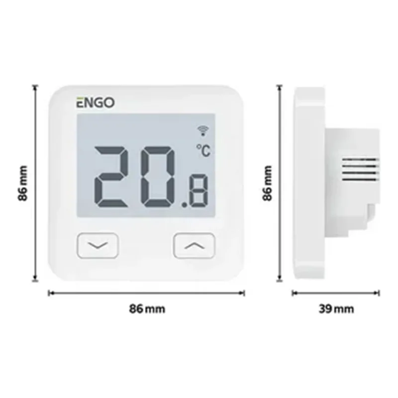 Π’Π΅ΡΠΌΠΎΡΠ΅Π³ΡΠ»ΡΡΠΎΡ ENGO controls ΠΏΡΠΎΠ²ΠΎΠ΄Π½ΠΎΠΉ, ΠΏΡΠΎΠ³ΡΠ°ΠΌΠΌΠΈΡΡΠ΅ΠΌΡΠΉ, Π²ΡΡΡΠ°ΠΈΠ²Π°Π΅ΠΌΡΠΉ, Ρ Π²ΠΎΠ·ΠΌΠΎΠΆΠ½ΠΎΡΡΡΡ ΠΏΠΎΠ΄ΠΊΠ»ΡΡΠ΅Π½ΠΈΡ Π²ΡΠ½ΠΎΡΠ½ΠΎΠ³ΠΎ Π΄Π°ΡΡΠΈΠΊΠ°, Ρ Π²ΠΎΠ·ΠΌΠΎΠΆΠ½ΠΎΡΡΡΡ ΠΏΠΎΠ΄ΠΊΠ»ΡΡΠ΅Π½ΠΈΡ ΠΊ WI-FI, Π±Π΅Π»ΡΠΉ E10-W