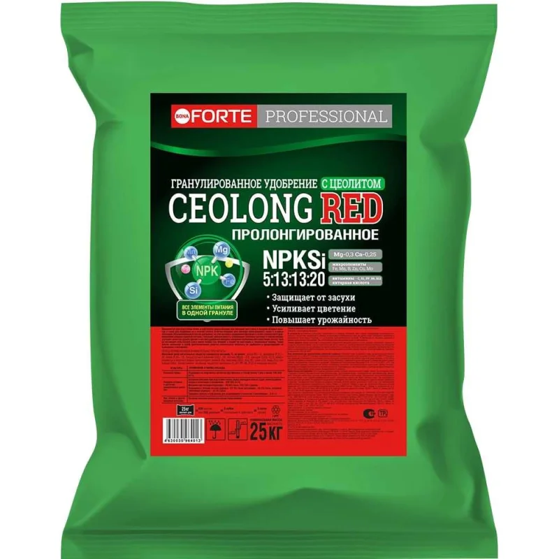 Гранулированное удобрение Bona Forte Professional CEOLONG RED, мешок 25 кг BF23010843