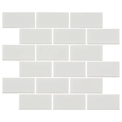 Мозаика Starmosaic Brick White Glossy белая керамическая 295х291х6 мм глянцевая