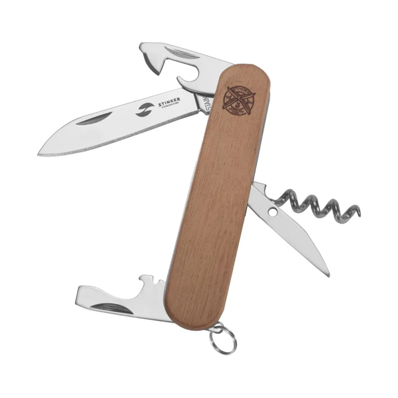 ΠΠ΅ΡΠΎΡΠΈΠ½Π½ΡΠΉ Π½ΠΎΠΆ STINGER 90 ΠΌΠΌ, 10 ΡΡΠ½ΠΊΡΠΈΠΉ, ΠΌΠ°ΡΠ΅ΡΠΈΠ°Π» ΡΡΠΊΠΎΡΡΠΈ Π΄ΡΠ΅Π²Π΅ΡΠΈΠ½Π° ΡΠ°ΠΏΠ΅Π»Π΅ FK-K5019-5P