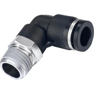Фитинг цанговый угловой 12 мм, наруж. резьба 1/4", пластик, тип PL TITAN LOCK TLP-PL12-02