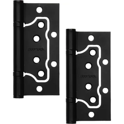 Петля карточная без врезки Doorlock H100/76/2BB Black черная, 100x76x2,5 мм, 2 шт 77022