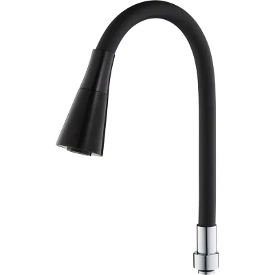 Излив для кухни Aqueduc 348906 50 см. гибкий, цинковая гайка, двухрежим аэратор, черный ЭК000148906