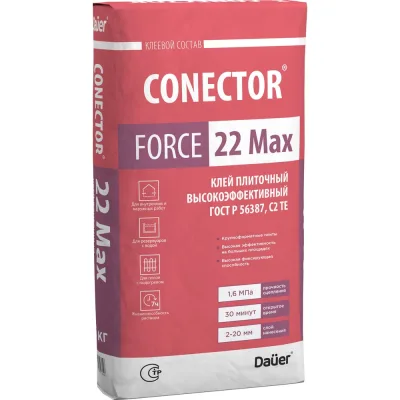 ΠΠ»Π΅ΠΉ ΠΏΠ»ΠΈΡΠΎΡΠ½ΡΠΉ Dauer CONECTOR FORCE 22 Max Π²ΡΡΠΎΠΊΠΎΡΡΡΠ΅ΠΊΡΠΈΠ²Π½ΡΠΉ, 25 ΠΊΠ³ 33113