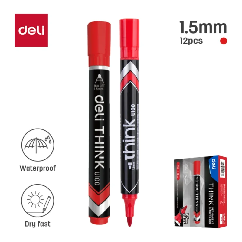 ΠΠ°ΡΠΊΠ΅Ρ DELI ΠΏΠ΅ΡΠΌΠ°Π½Π΅Π½ΡΠ½ΡΠΉ Think ΠΊΡΡΠ³Π»ΡΠΉ ΠΏΠΈΡ. Π½Π°ΠΊΠΎΠ½Π΅ΡΠ½ΠΈΠΊ 1.5ΠΌΠΌ ΠΊΡΠ°ΡΠ½ΡΠΉ EU10040