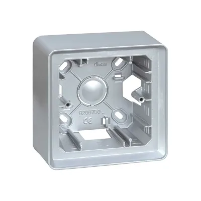 Монтажная коробка для накладного монтажа Simon, 1 пост, S82 Detail, алюминий 8200750-093