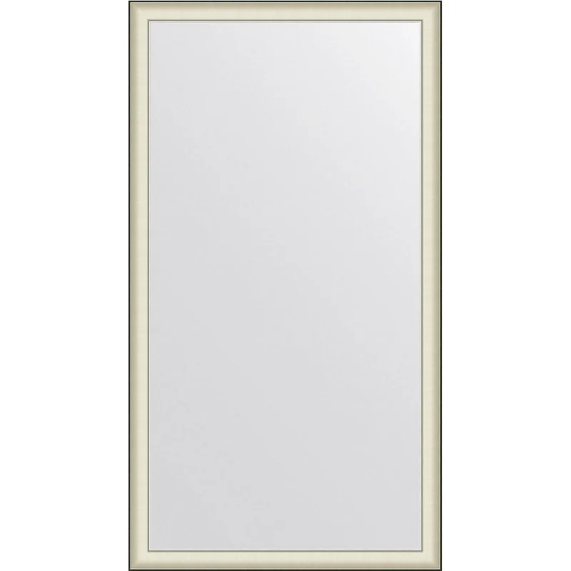 Напольное зеркало в багетной раме EVOFORM белая кожа с хромом 78 мм, 109x200 см BY 6042