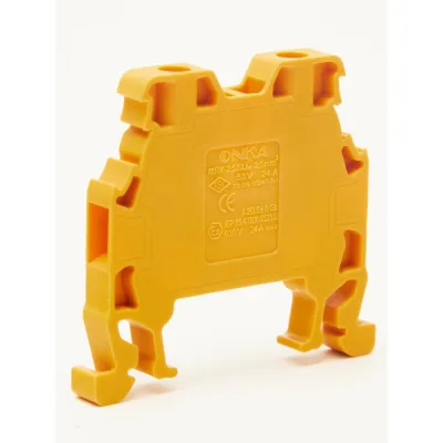 Клемма винтовая ONKA MRK 2,5S, 2,5 кв мм, желтый 1010138