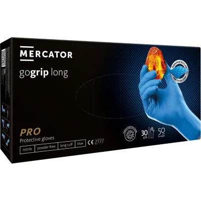 Профессиональные нитриловые перчатки gogrip синие, удлинненные 300 мм, размер XXL, 25 пар. RP30031006_0001