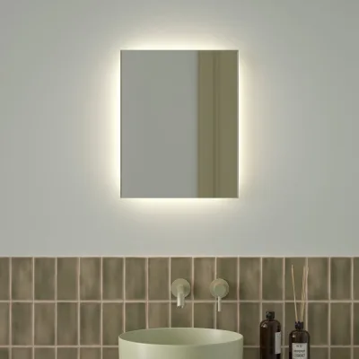 Зеркало с фацетом и LED-подсветкой DEFESTO 15W (40x50 cm) (Без выключателя) (Нейтральный белый свет) GLOW DF 2501