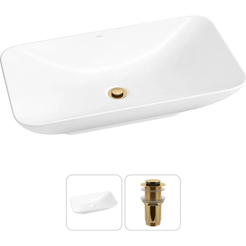 Набор Wellsee 2 в 1 Demure накладная раковина 60x36 см 20214585R