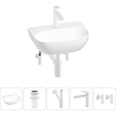 Мини-раковина для ванной комнаты или туалета Wellsee WC Area в наборе 5 в 1 20212200R