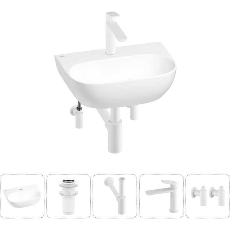 Мини-раковина для ванной комнаты или туалета Wellsee WC Area в наборе 5 в 1 20212200R