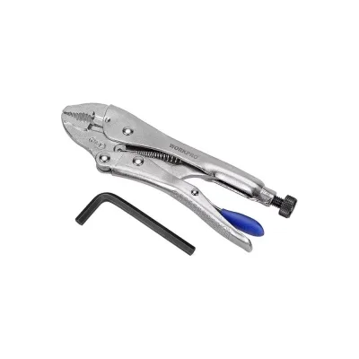Клещи зажимные с изогнутыми губками WORKPRO PRO CR-V 180 мм WP231159