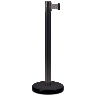 Стойка ограждения RUSBARRIER с лентой 4,5 м BSLN-X87635 BLACK grey