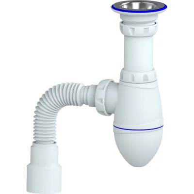 Сифон для тюльпана, умывальника Unicorn M222 прикручивающийся выпуск 1 1/4" (Ø 32) винт 6x85 нержавеющая М222