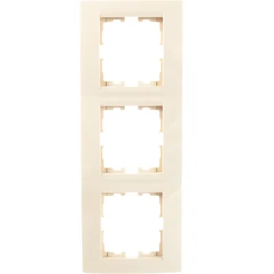 Трехместная вертикальная рамка LEZARD KARINA б/ вст крем 707-0300-153