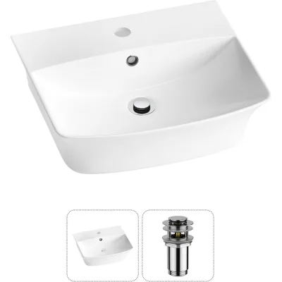 Комплект Wellsee 2 в 1 Lavinia Boho Bathroom Sink накладная/подвесная раковина 45x40 см 20216749R