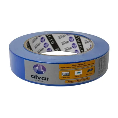 Малярная профессиональная лента Alvar уф-и атмосферостойкая 25мм, 50м, синяя AL-OT2550B