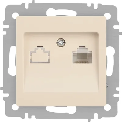 Розетка Intro Accent 6-303-02 информационная RJ45, IP20, СУ, слоновая кость Б0063627