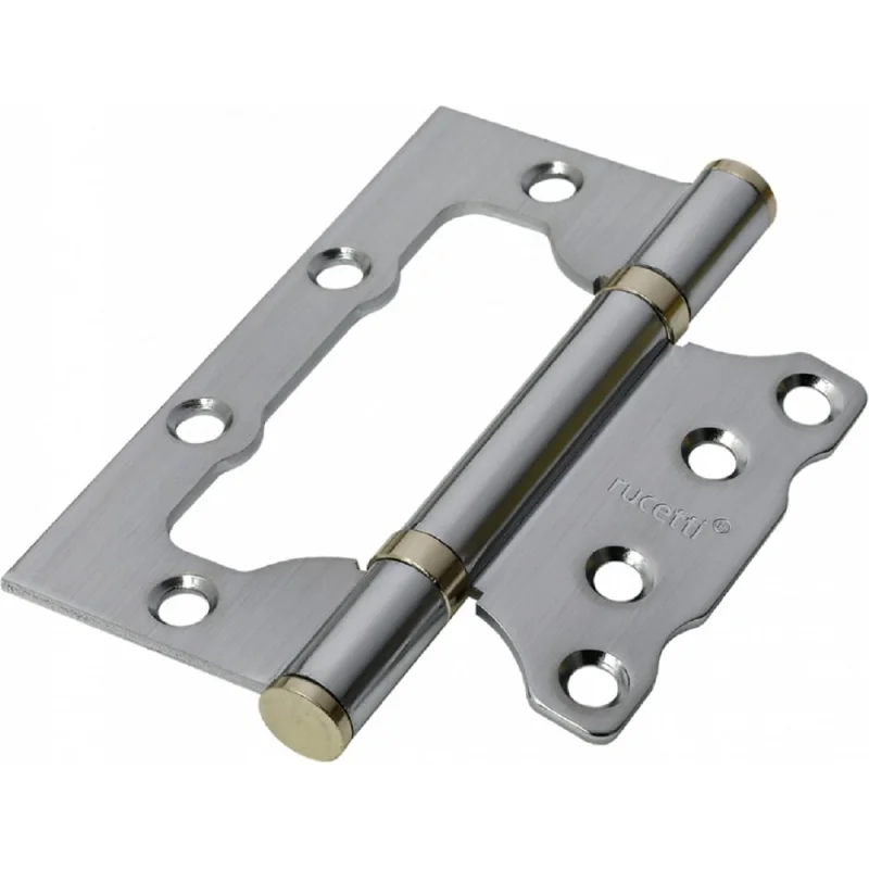 Петля накладная без врезки с подшипником Rucetti RFHN-100×75×2.5 SC, для межкомнатных дверей, матовый хром 9016530