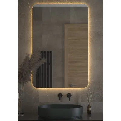 Зеркало с LED-подсветкой DEFESTO 80x120 см, Без выключателя, Теплый белый свет OPTI DF 2820
