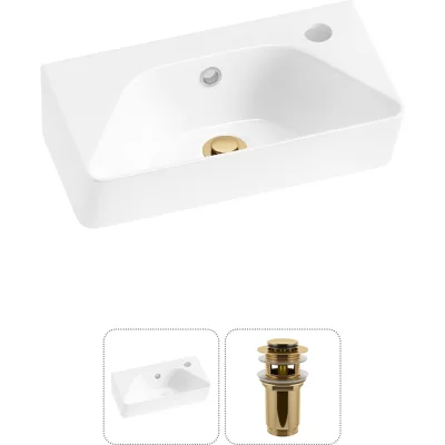 Комплект 2 в 1 Wellsee Bathroom Sink накладная/подвесная раковина 40x22 см, состоит 20216415R