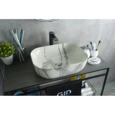 Раковина Gid K397G125 накладная, под камень глянцевая, 50x40x14 54402