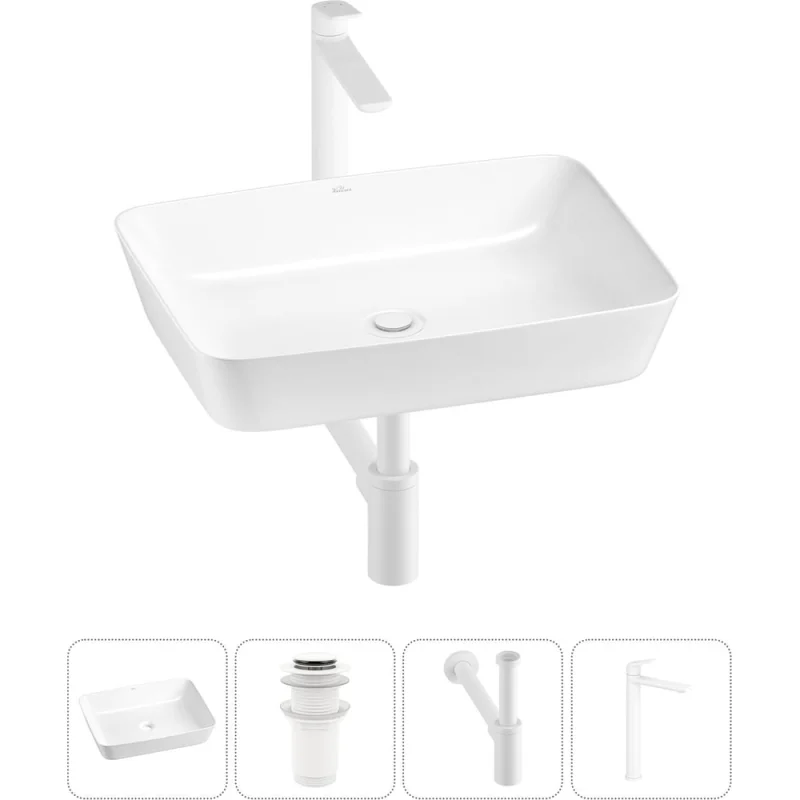 Набор Wellsee 4 в 1 Cromulent накладная раковина 56x40 см 20213573R