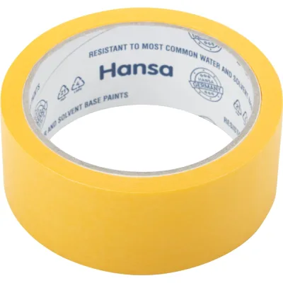 Малярная лента HANSA из японской бумаги Washi для точных краев, желтая, 38 мм x 25 м 701038