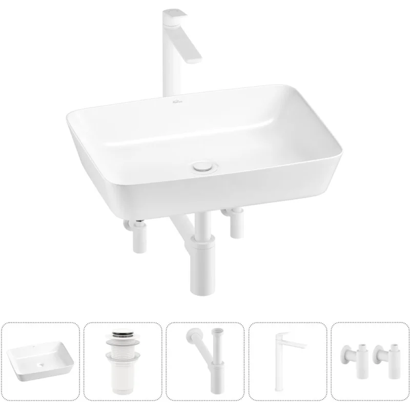 Набор Wellsee 5 в 1 Cromulent накладная раковина 56x40 см 20213577R