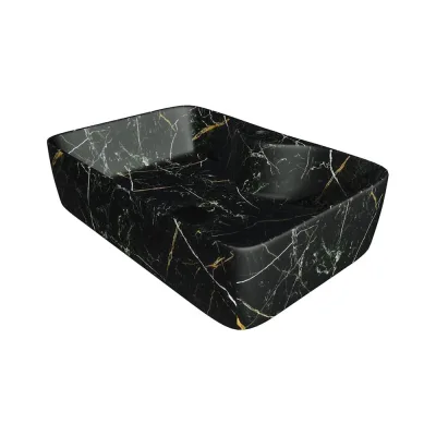 Раковина для ванной накладная Teymi Helmi S 48 цвет черный мрамор T50299 ЦБ-00270666
