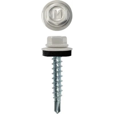 Кровельный саморез Rizzel 4,8x29 RAL 7004 сверло №1, 250 шт 00000314096