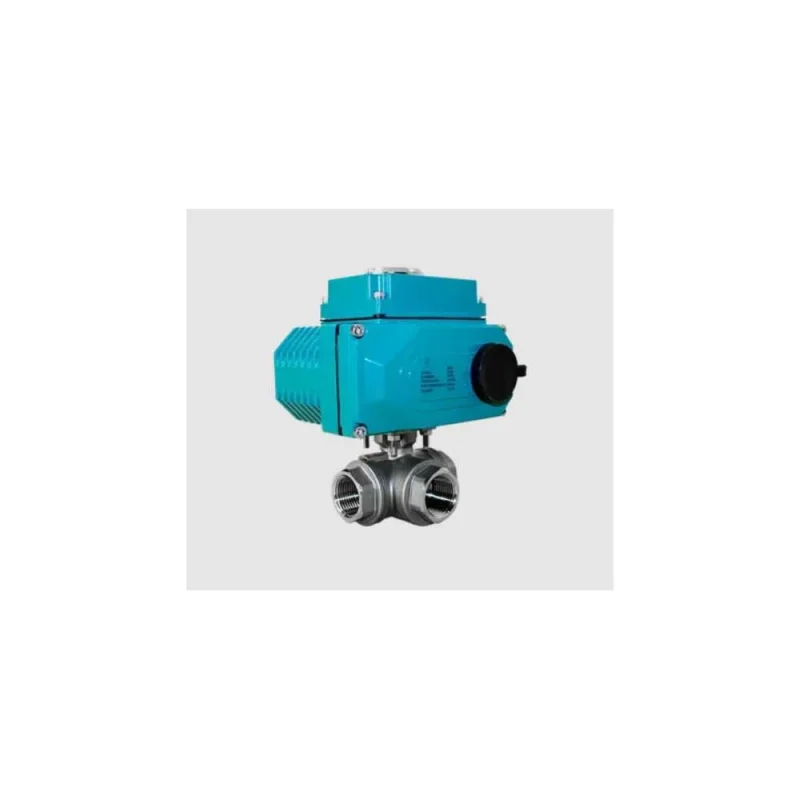 Кран шаровой трёхходовой NEWKEY L-тип, AISI304 DN15 (1/2), с электроприводом AC 24V (C-03) NK-BTl15/4*PEAL30