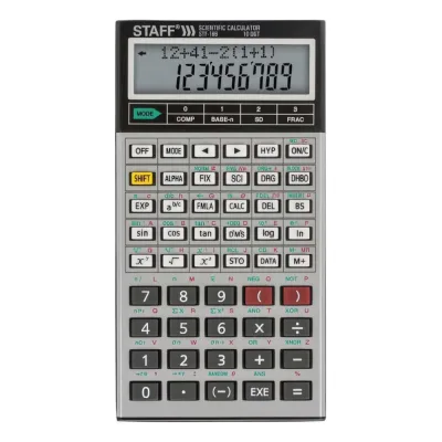 Двухстрочный инженерный калькулятор STAFF STF-169 143х78мм, 242 функции, 10+2 разрядов, 250138