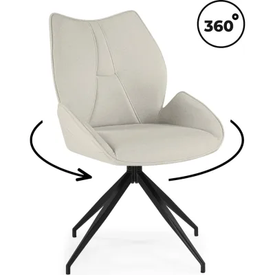 Стул на металлокаркасе Woodville Miranda 360 крутящийся beige/black 15847