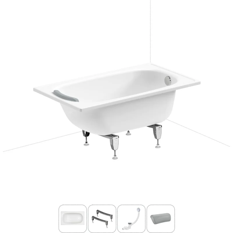 ΠΠΎΠΌΠΏΠ»Π΅ΠΊΡ 4 Π² 1 Sanitana BLB Europa 2,2 ΡΡΠ°Π»ΡΠ½Π°Ρ Π²Π°Π½Π½Π° 120x70 Ρ Π½ΠΎΠΆΠΊΠ°ΠΌΠΈ, ΡΠΈΡΠΎΠ½ΠΎΠΌ ΠΈ ΠΏΠΎΠ΄Π³ΠΎΠ»ΠΎ 20220577R