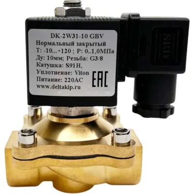 Π‘ΠΎΠ»Π΅Π½ΠΎΠΈΠ΄Π½ΡΠΉ ΠΊΠ»Π°ΠΏΠ°Π½ DELTAKIP DK-2W31 ΠΡ 12, G3/8, Π»Π°ΡΡΠ½Ρ, Viton, S91H, 220 V AC DK-H0000001