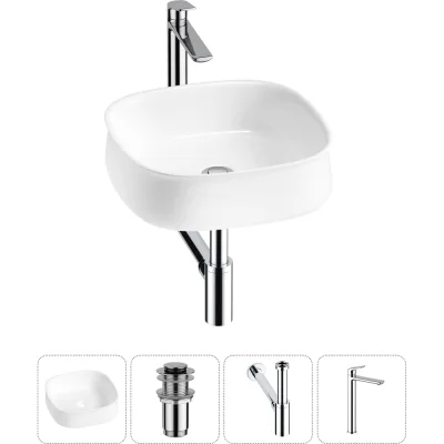 Комплект 4 в 1 Lavinia Boho Bathroom Sink накладная раковина 42x42 см 3331108 20215452R