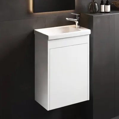 Тумба AQUATON Тори 40 белый глянец, Раковина Миранда 40 1A286901TO010