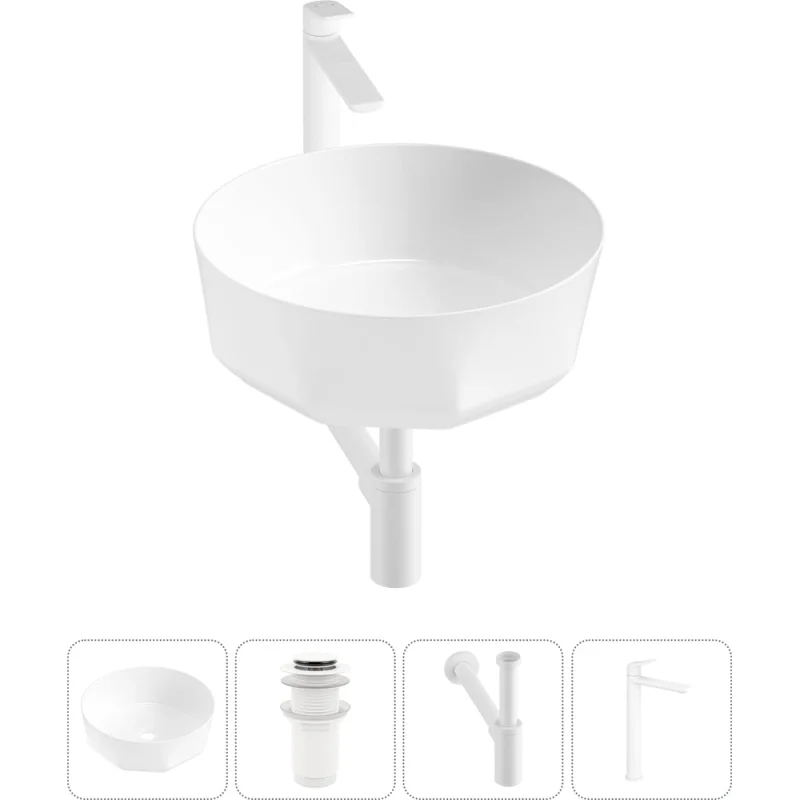 Комплект Lavinia Boho 4 в 1 Bathroom Sink накладная раковина 42x42 см 3331109 20215800R