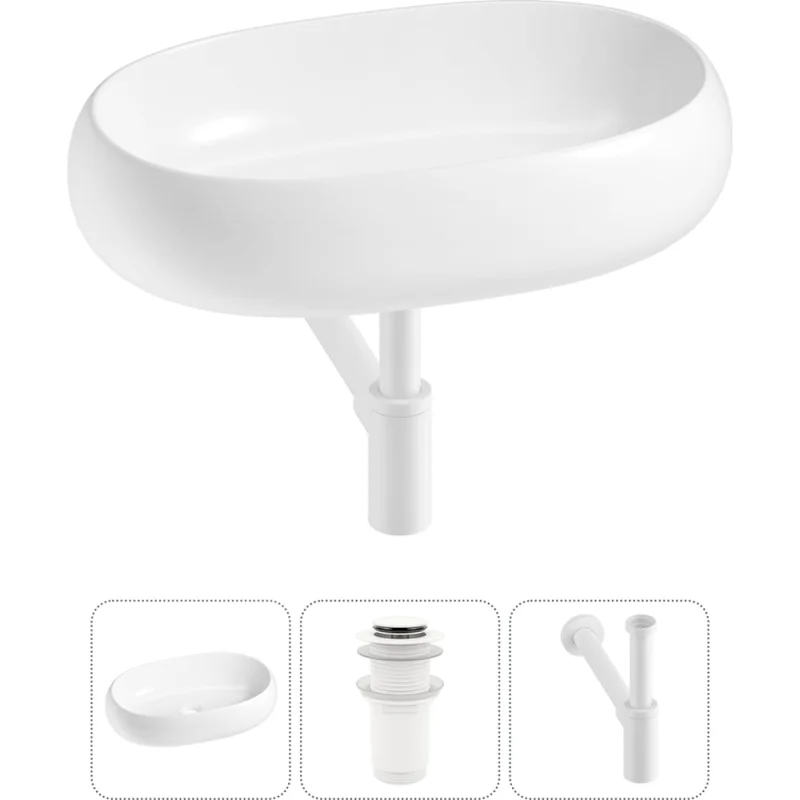Комплект Wellsee 3 в 1 Lavinia Boho Bathroom Sink накладная раковина 56x33 см 3331109 20215086R
