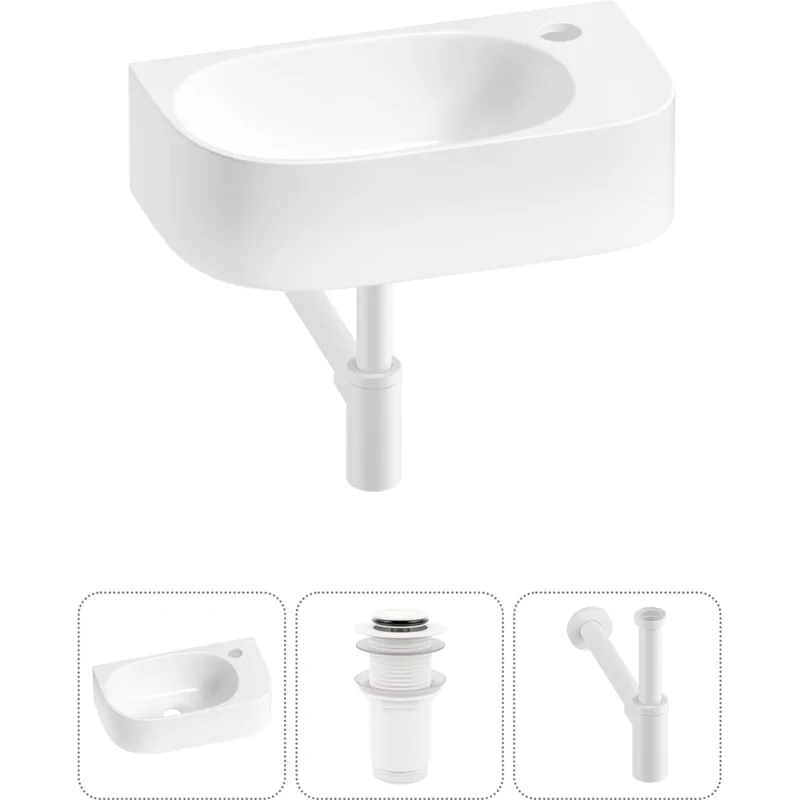Комплект Wellsee 3 в 1 Lavinia Boho Bathroom Sink накладная/подвесная раковина 40x22 см 20216308R