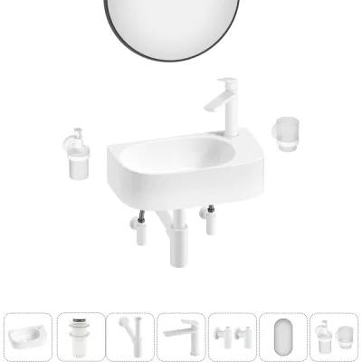 Комплект Wellsee 7 в 1 Lavinia Boho Bathroom Sink накладная/подвесная раковина 40x22 см 20219744R