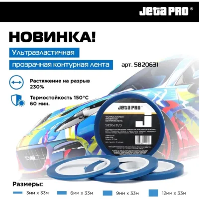 Лента контурная синяя для маскировки Jeta PRO 12 мм x 33 м 5820631/12