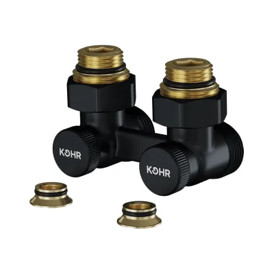 Узел нижнего подключения KOHR 1/2x3/4 угловой черный LC 02025B